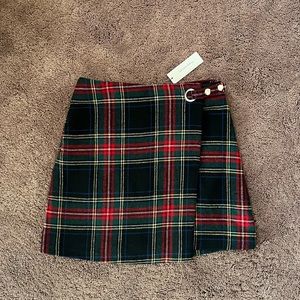 Francesca’s Christmas plaid mini skirt